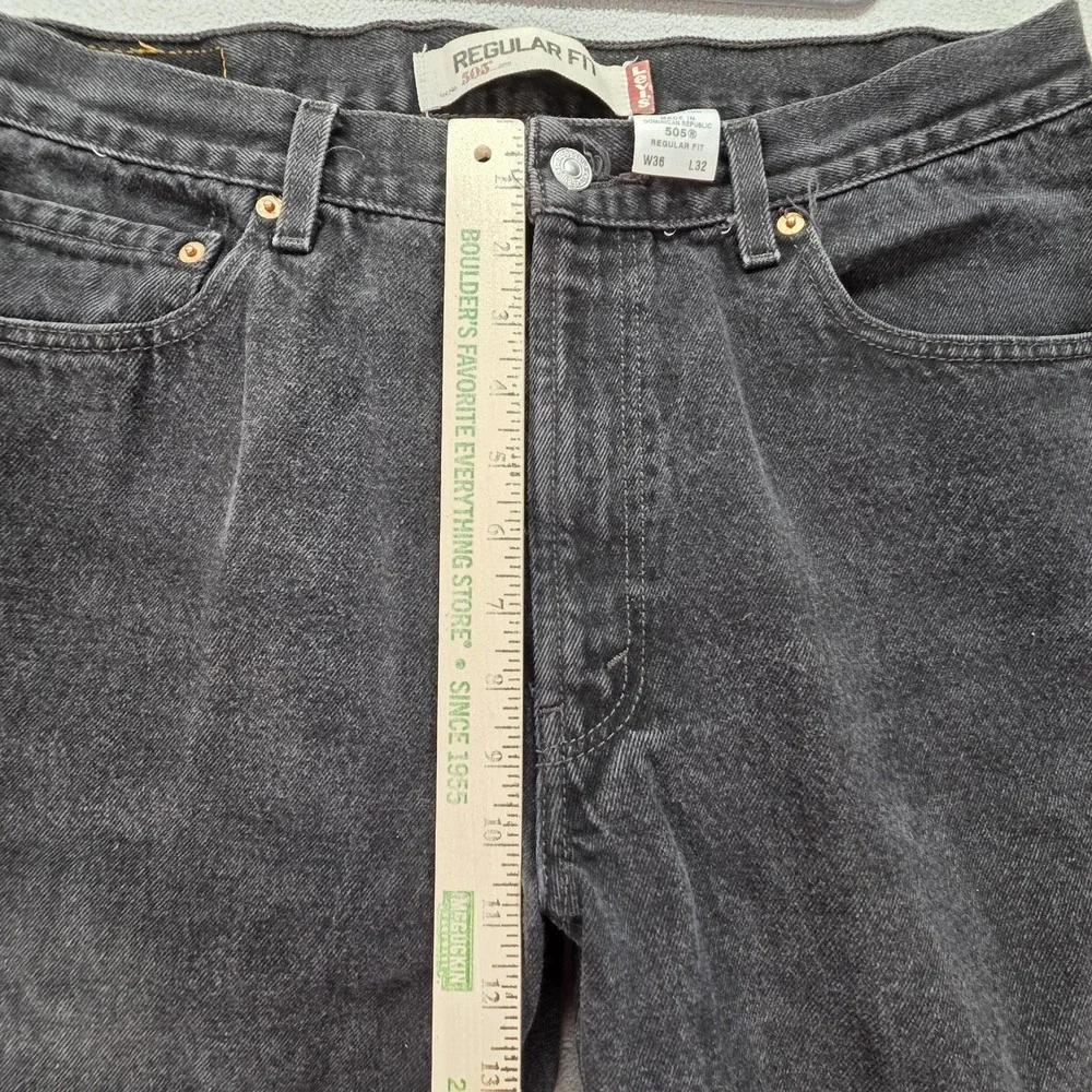 Levis‎ 505 Jeans Mens Black Regular Straight Zip Fly Fits 32x30